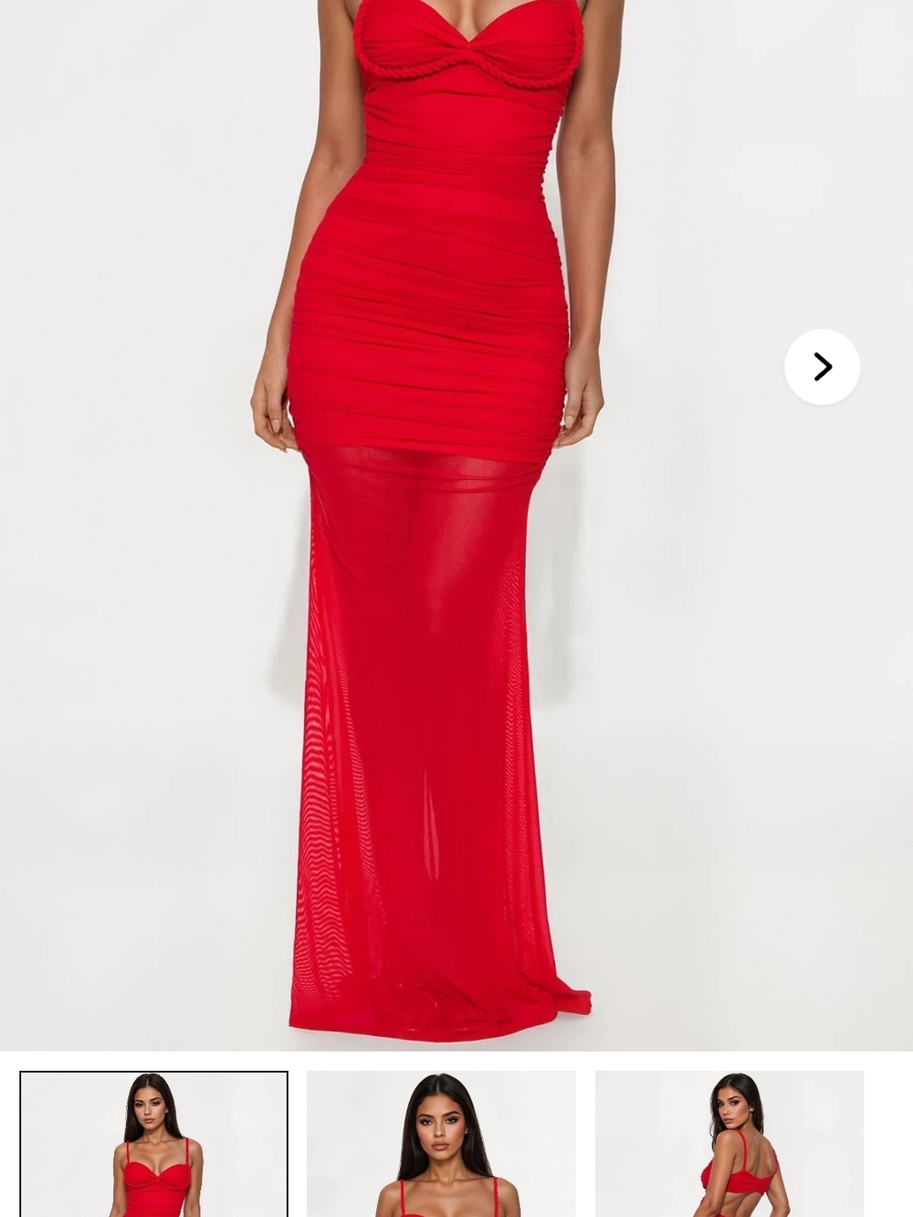 Fashion Nova Red Mesh Maxi Skirt